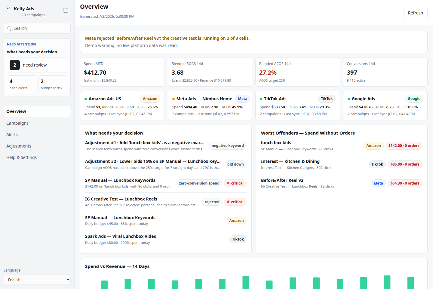kelly-ads UI