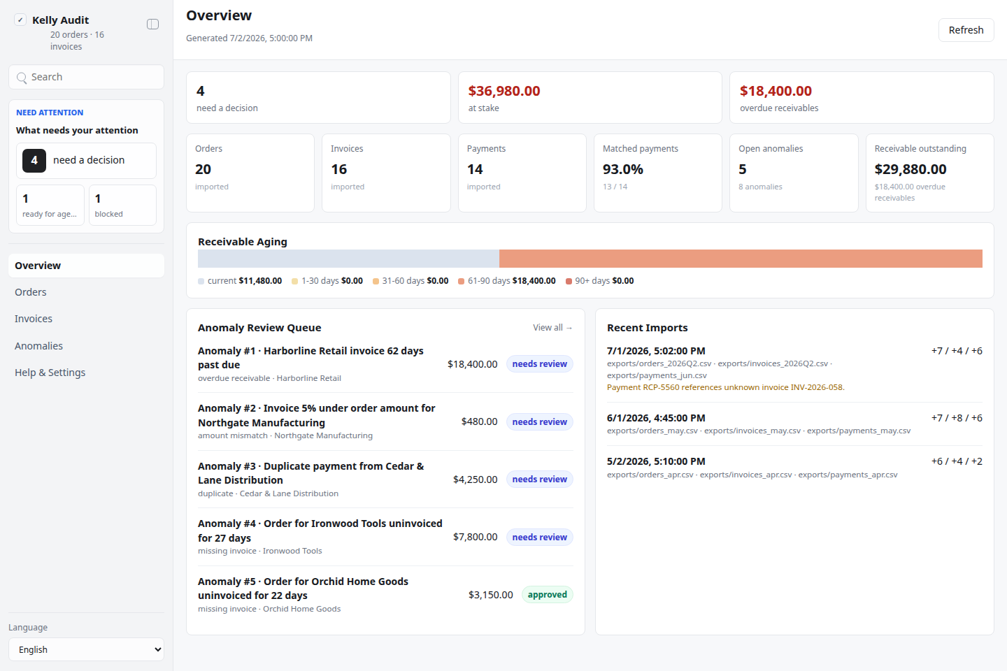 kelly-audit UI