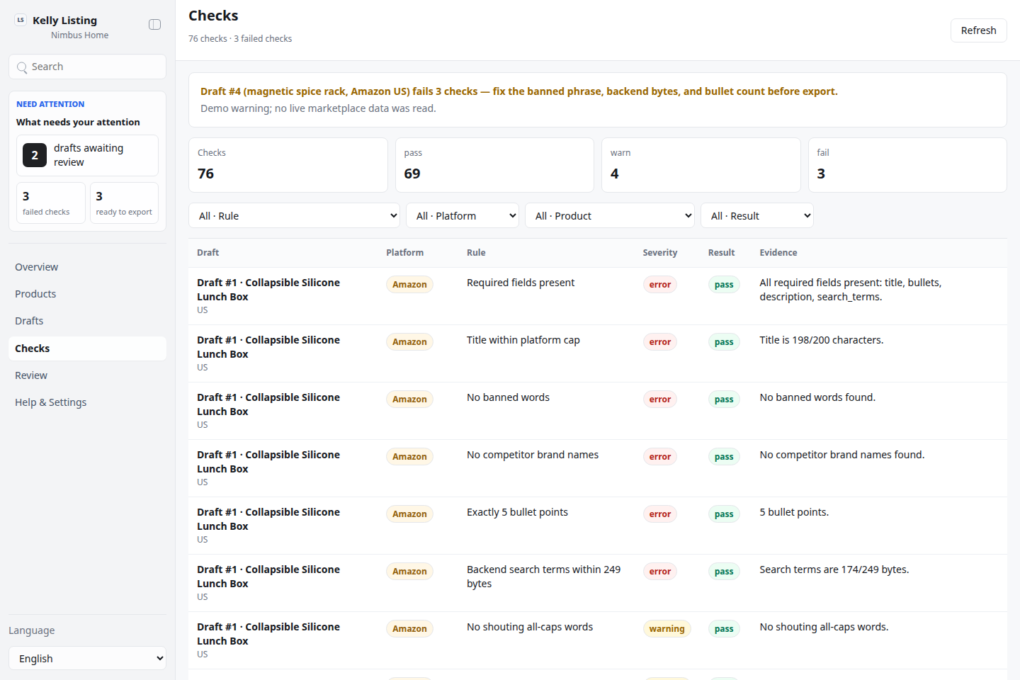 Compliance checks