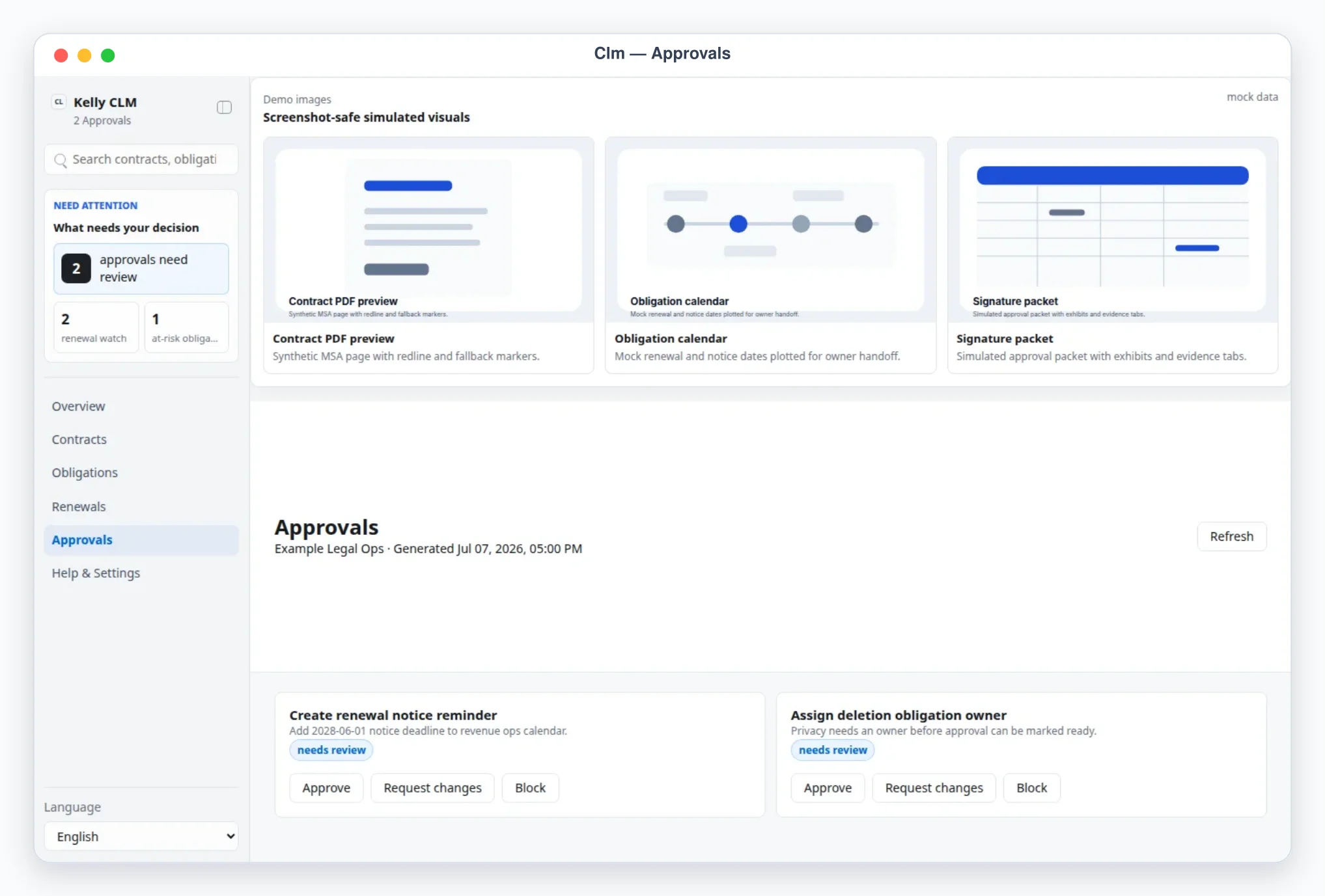 Approvals