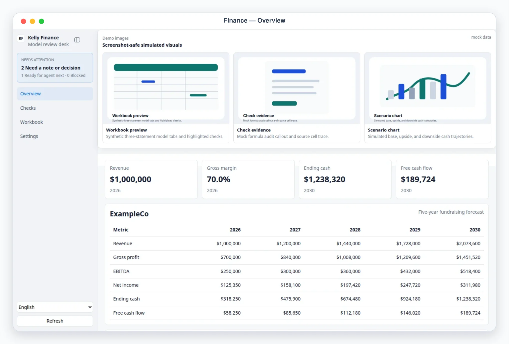Three-statement builder