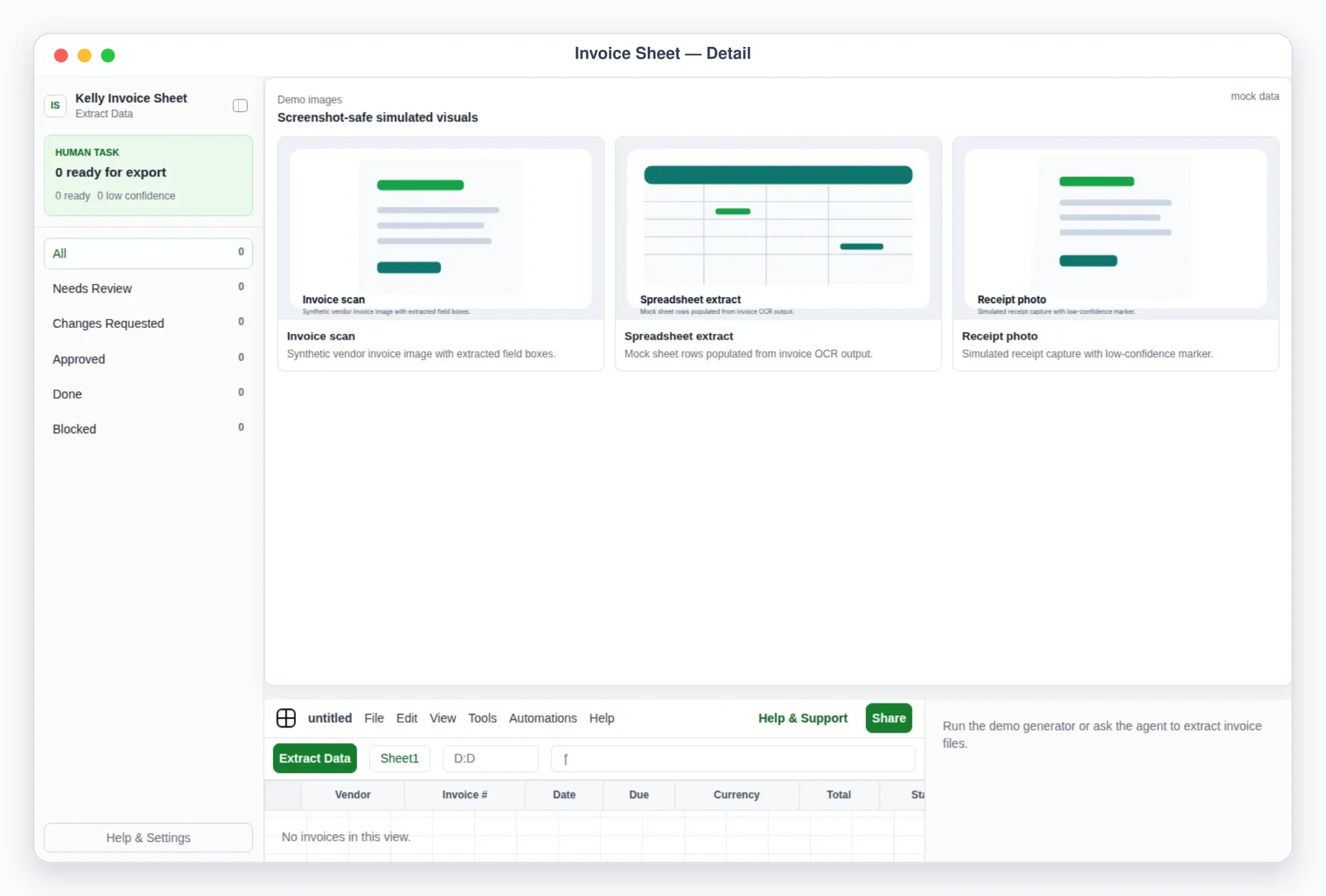 Invoice detail review