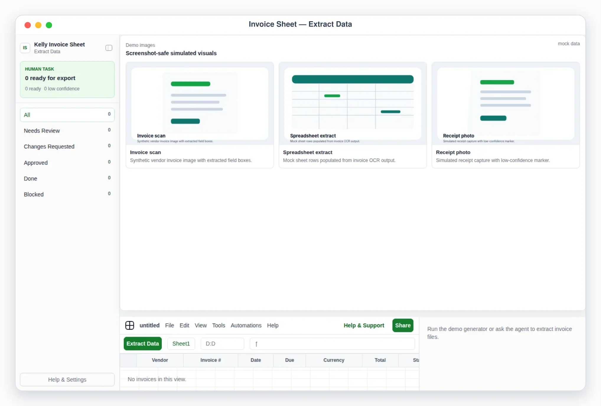 Extract Data upload